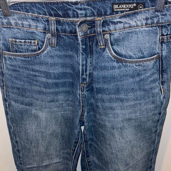 Blank NYC Madison Crop Denim Hi Rise Jean Size 26 Color: Blue - Picture 6 of 11